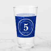 Eleganter blauer Marmor 5 Jahre Arbeit Jubiläum Glas (Vorderseite)