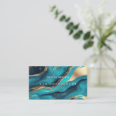 Eleganter blauer Marmor Beruflich Visitenkarte (Stehend Vorderseite)