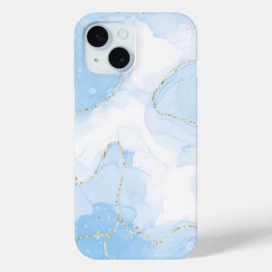 Eleganter blauer Marmor Case-Mate iPhone Hülle (Rückseite)