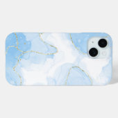 Eleganter blauer Marmor Case-Mate iPhone Hülle (Rückseite (Horizontal))