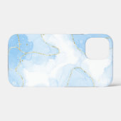 Eleganter blauer Marmor Case-Mate iPhone Hülle (Rückseite (Horizontal))