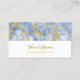 Eleganter blauer Marmor mit Imitats Gold Glitzer Visitenkarte