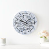 Eleganter, blauer Marmorkreis von fünftel Große Wanduhr (Zuhause)