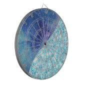 Eleganter blauer Moderner Gradientenstar Glitzer Dartscheibe (Vorderseite Links)