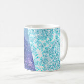 Eleganter blauer Moderner Gradientenstar Glitzer Kaffeetasse (VorderseiteRechts)