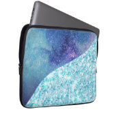 Eleganter blauer Moderner Gradientenstar Glitzer Laptopschutzhülle (Vorne Rechts)