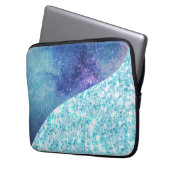 Eleganter blauer Moderner Gradientenstar Glitzer Laptopschutzhülle (Vorderseite Links)