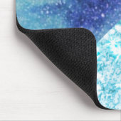 Eleganter blauer Moderner Gradientenstar Glitzer Mousepad (Ecke)