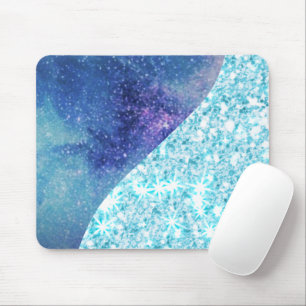 Eleganter blauer Moderner Gradientenstar Glitzer Mousepad