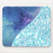 Eleganter blauer Moderner Gradientenstar Glitzer Mousepad (Vorne)
