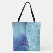 Eleganter blauer Moderner Gradientenstar Glitzer Tasche (Vorderseite)
