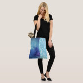 Eleganter blauer Moderner Gradientenstar Glitzer Tasche (Am Model)