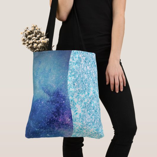 Eleganter blauer Moderner Gradientenstar Glitzer Tasche (Von Nahem)