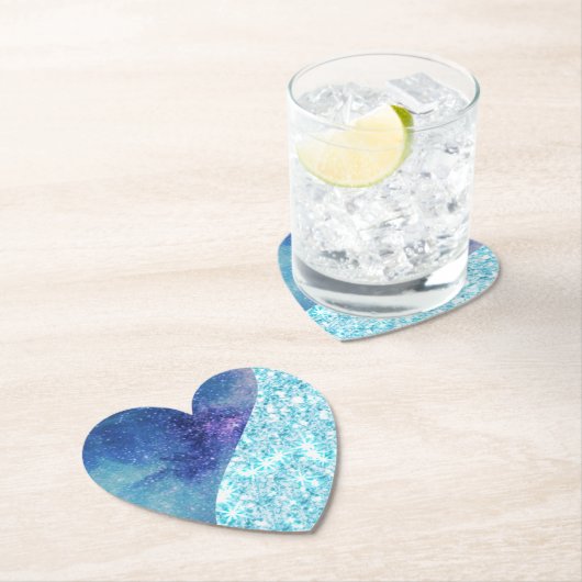 Eleganter blauer Moderner Gradientenstar Glitzer Untersetzer (Vor Ort)