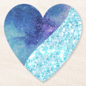 Eleganter blauer Moderner Gradientenstar Glitzer Untersetzer (Vorderseite)