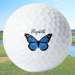 Eleganter blauer Monarchfalter-Personalisierter Da Golfball
