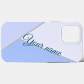 Eleganter blauer monochromer Individuelle Name Case-Mate iPhone Hülle (Rückseite (Horizontal))