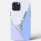 Eleganter blauer monochromer Individuelle Name Case-Mate iPhone Hülle (Rückseite)