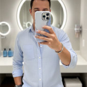 Eleganter blauer monochromer Individuelle Name Case-Mate iPhone Hülle