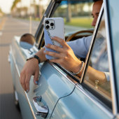 Eleganter blauer monochromer Individuelle Name Case-Mate iPhone Hülle