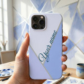 Eleganter blauer monochromer Individuelle Name Case-Mate iPhone Hülle
