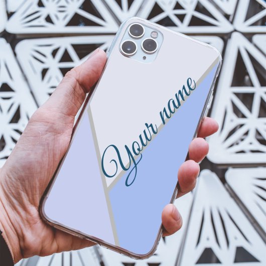 Eleganter blauer monochromer Individuelle Name Case-Mate iPhone Hülle