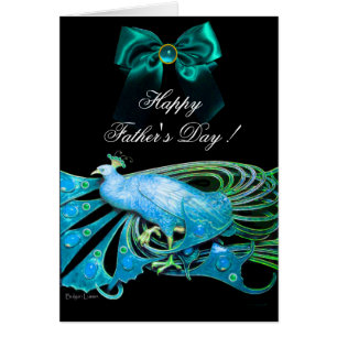 ELEGANTER BLAUER PEACOCK, GEM STONES, BOW Vatertag