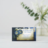 Eleganter blauer Petunias Elfenbeinhintergrund Visitenkarte (Stehend Vorderseite)