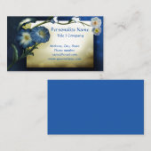 Eleganter blauer Petunias Elfenbeinhintergrund Visitenkarte (Vorne/Hinten)