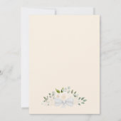 Eleganter, blauer Pfirsichfarben Festliche Hochzei Einladung (Rückseite)