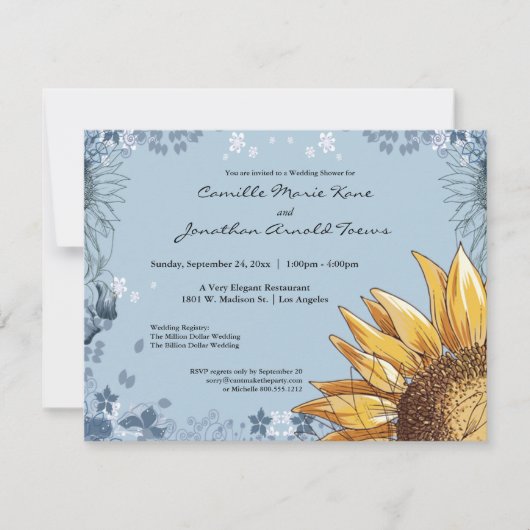 Eleganter Blauer Polterabend Einladung (Vorderseite)