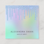 Eleganter blauer Rosa- und Minzdiamanten Quadratische Visitenkarte (Vorderseite)