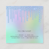 Eleganter blauer Rosa- und Minzdiamanten Quadratische Visitenkarte (Rückseite)