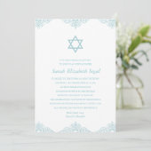 Eleganter blauer Schläger Mitzvah Einladung (Stehend Vorderseite)