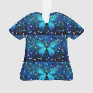 Eleganter blauer Schmetterling Ornament