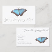 Eleganter Blauer Schmetterling - White Business Ca Visitenkarte (Vorne/Hinten)