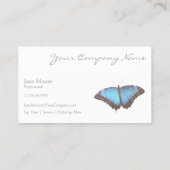 Eleganter Blauer Schmetterling - White Business Ca Visitenkarte (Rückseite)