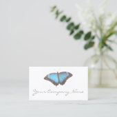 Eleganter Blauer Schmetterling - White Business Ca Visitenkarte (Stehend Vorderseite)