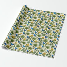 Eleganter blauer Schmetterlings-Botanik-Wrap