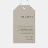 Eleganter, blauer Silber Minimale Hochzeit Willkom Geschenkanhänger (Vorderseite)