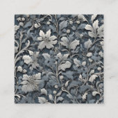 Eleganter, blauer Silbergrauer QR-Code Begleitkarte (Rückseite)