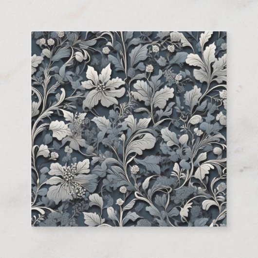 Eleganter, blauer Silbergrauer QR-Code Begleitkarte (Rückseite)