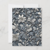 Eleganter, blauer Silbergrauer QR-Code RSVP Karte (Rückseite)