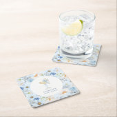 Eleganter blauer, sprudelnder Brunch-Brautjunggese Rechteckiger Pappuntersetzer (Vor Ort)