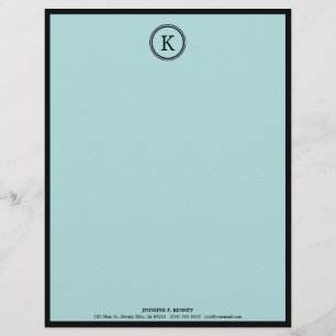 Eleganter blauer u. schwarzer Monogramm-Briefkopf Briefkopf