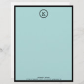 Eleganter blauer u. schwarzer Monogramm-Briefkopf Briefkopf (Vorne/Hinten)