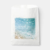 Eleganter, blauer und Aquamariner Strand Geschenktütchen (Vorderseite)