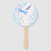 Eleganter Blauer und Lila Wasserfarbendrachenflieg Fächer (Vorderseite)