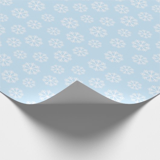 Eleganter Blauer und Weiße Schneeflocke Geschenkpapier (Ecke)