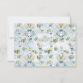 Eleganter Blauer und Weißer Champagner Save the Da Date (Rückseite)